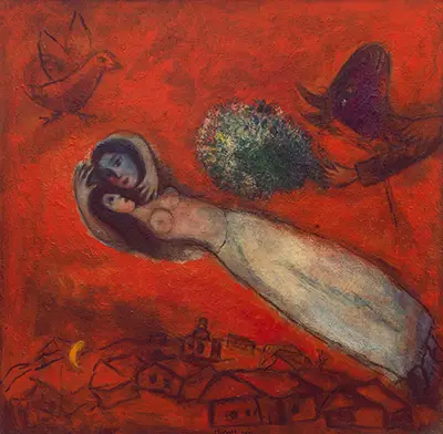 Lovers in Red Sky (Les Amants au Ciel Rouge) Marc Chagall